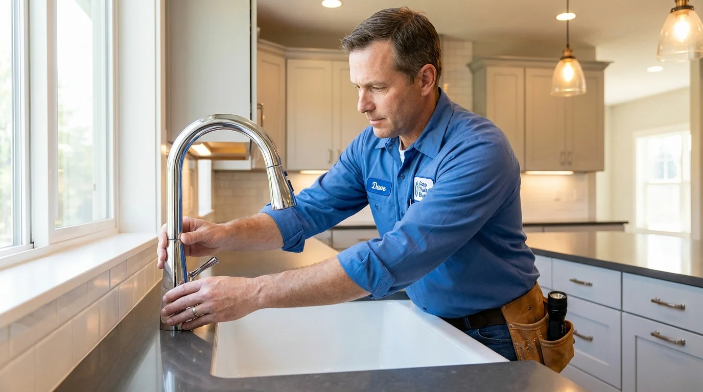 Kitchen faucet installation by Johns Plumbing LLC in Eureka Springs